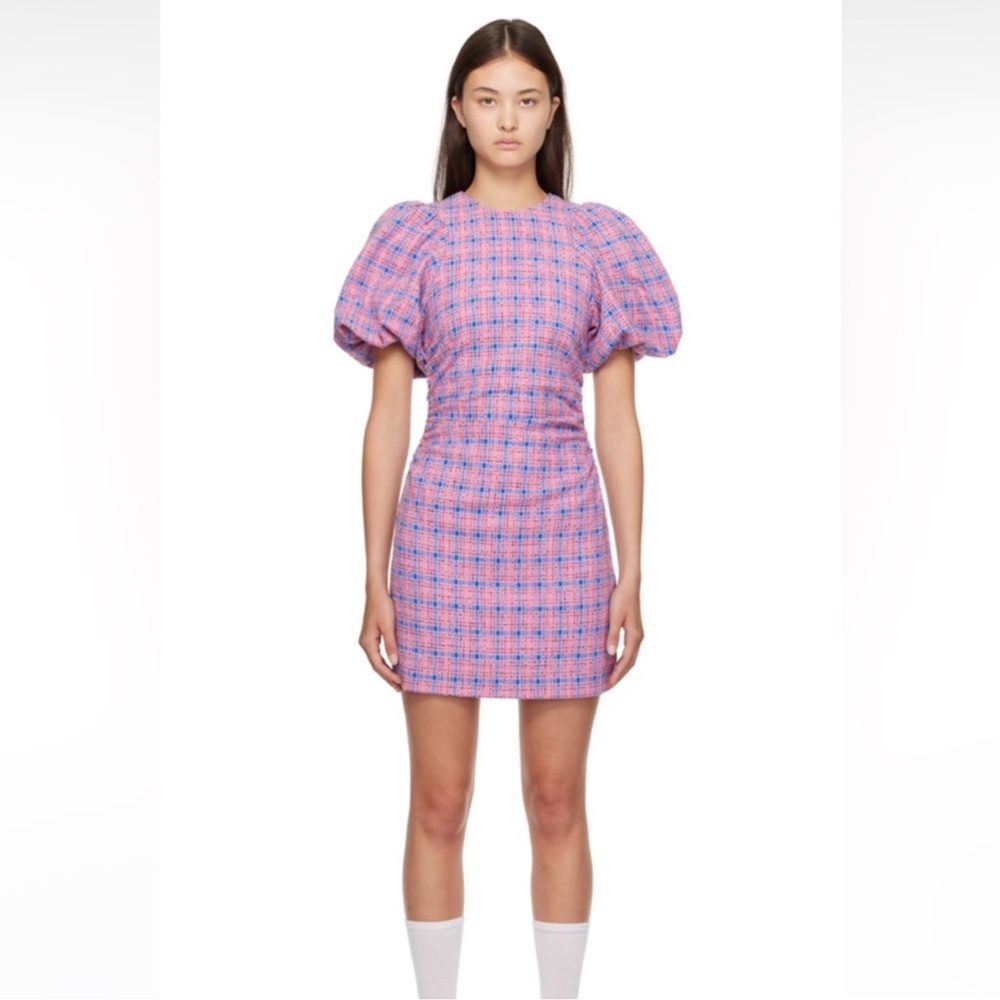 Ganni Pink and Purple Plaid Dress